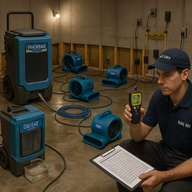 Structural Drying and Dehumidification process in Black Lick, PA